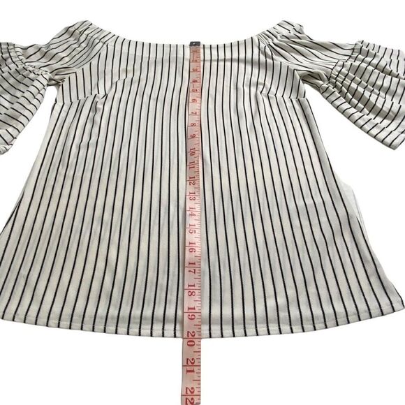 BANANA REPUBLIC Off Shoulder Striped Top With Bell Sleeves Sz XS - Picture 7 of 10